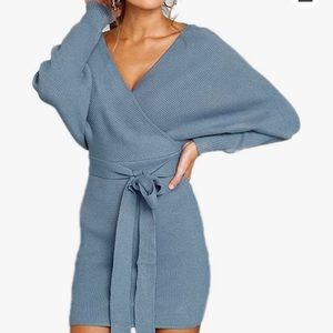 Mansy Mini Blue Sweater Dress Size M